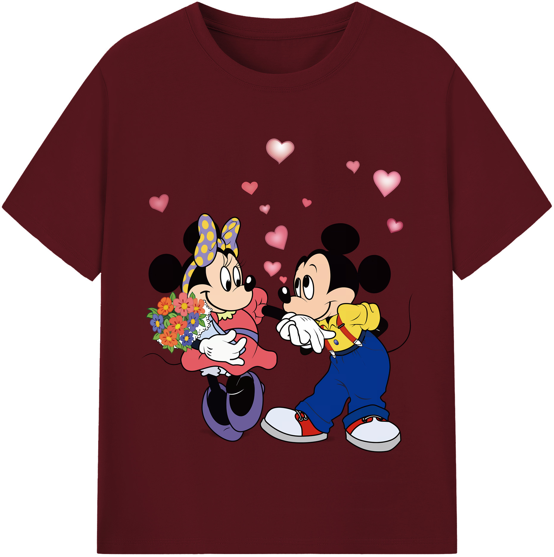 （画像用） ミッキーマウス Mickey Mouse 綿100％半袖Tシャツ（フロントプリント）